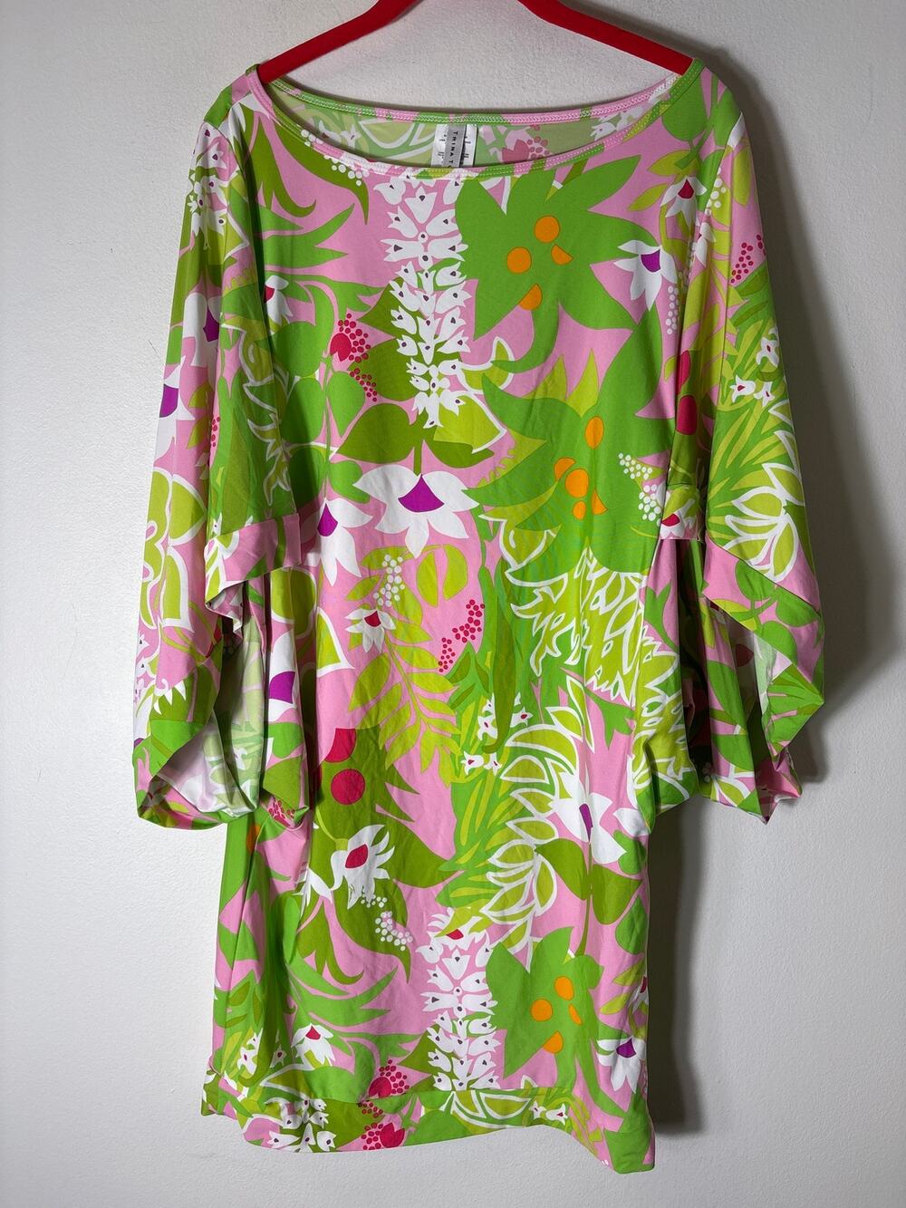 Trina Turk Pink and Green Floral One-Piece Swimsuit